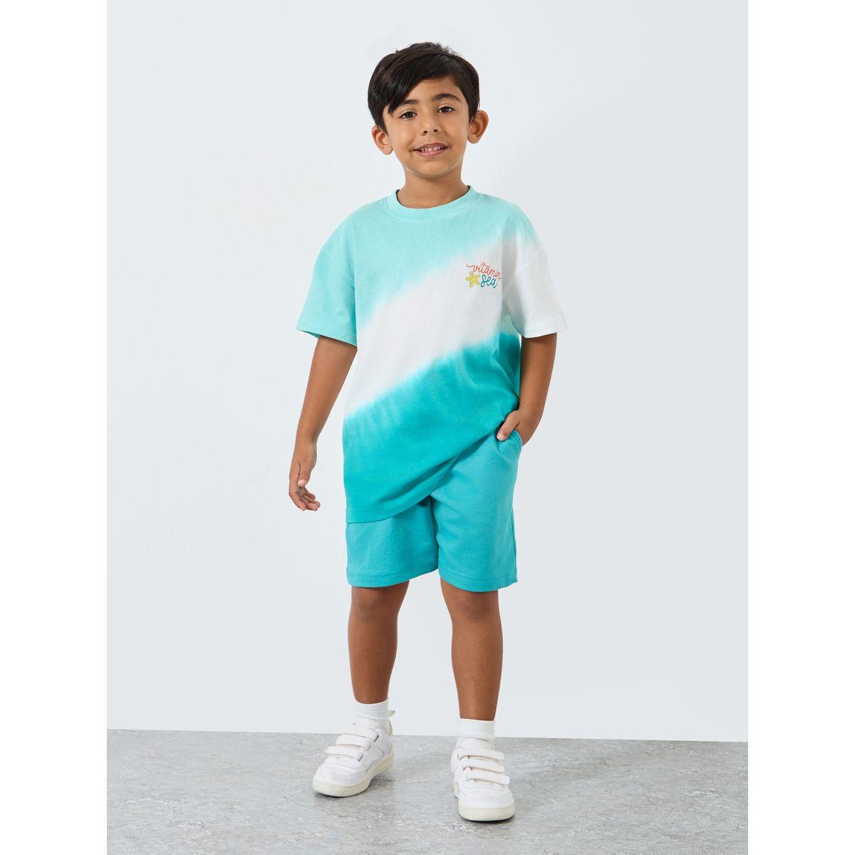 Styli Boys Tie and Dye Print Oversized T-Shirt and Shorts Set-boys-clothing-setsandcoords-image-1