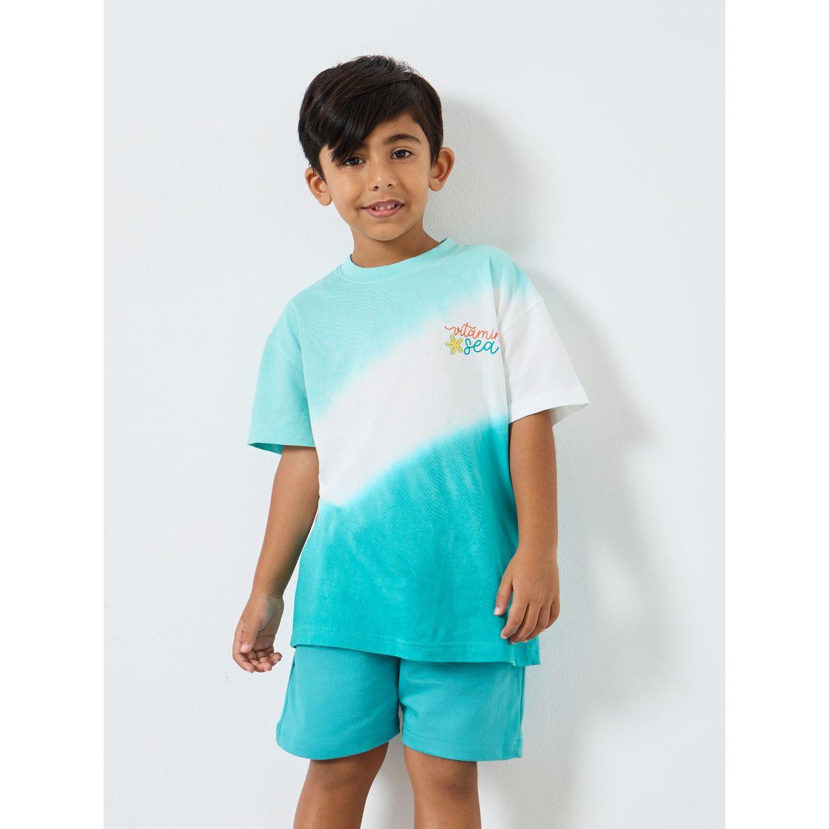 Styli Boys Tie and Dye Print Oversized T-Shirt and Shorts Set-boys-clothing-setsandcoords-image-2