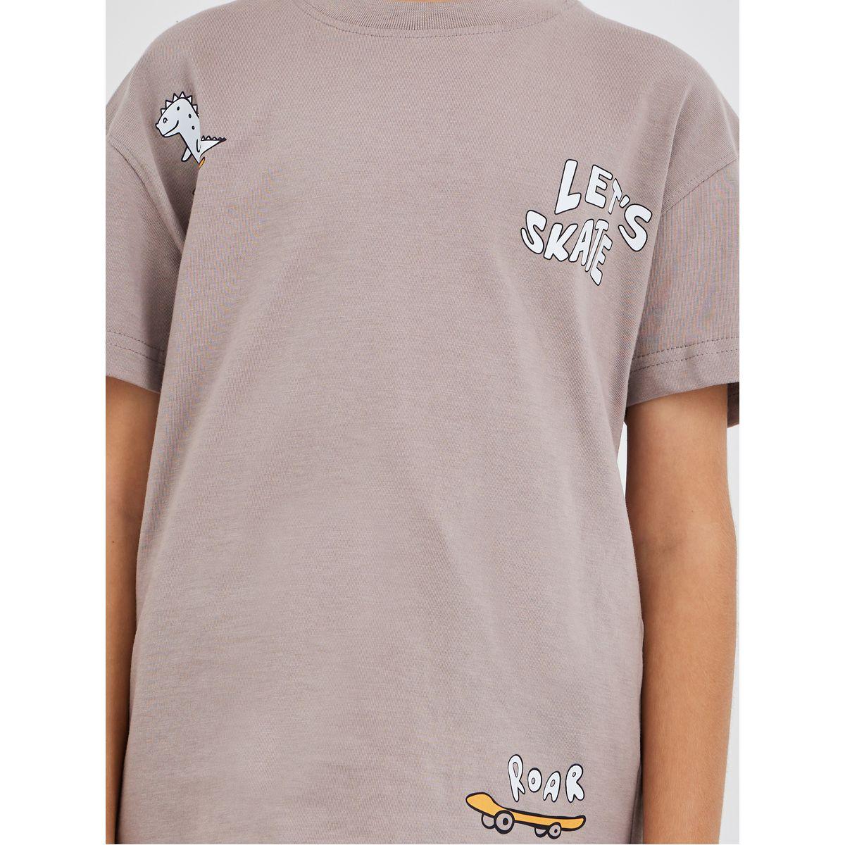 Styli Slogan Print Short Sleeve T-Shirt and Joggers Set-boys-clothing-setsandcoords-image-3
