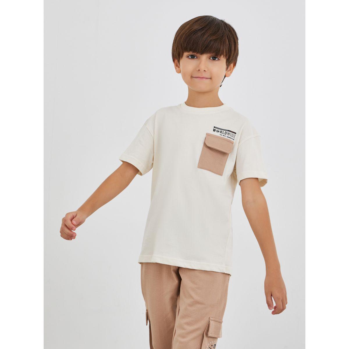 مجموعة من جوغر وتيشيرت فضفاض بجيب على الصدر-boys-clothing-setsandcoords-image-2