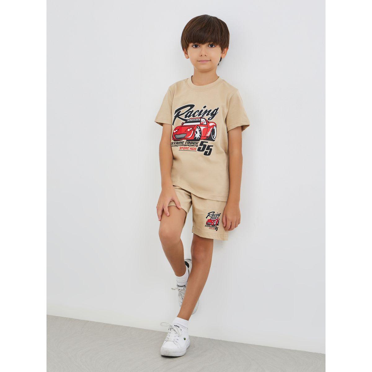 Styli Short Sleeve T-Shirts and Shorts 3-Piece Set-boys-clothing-setsandcoords-image-2