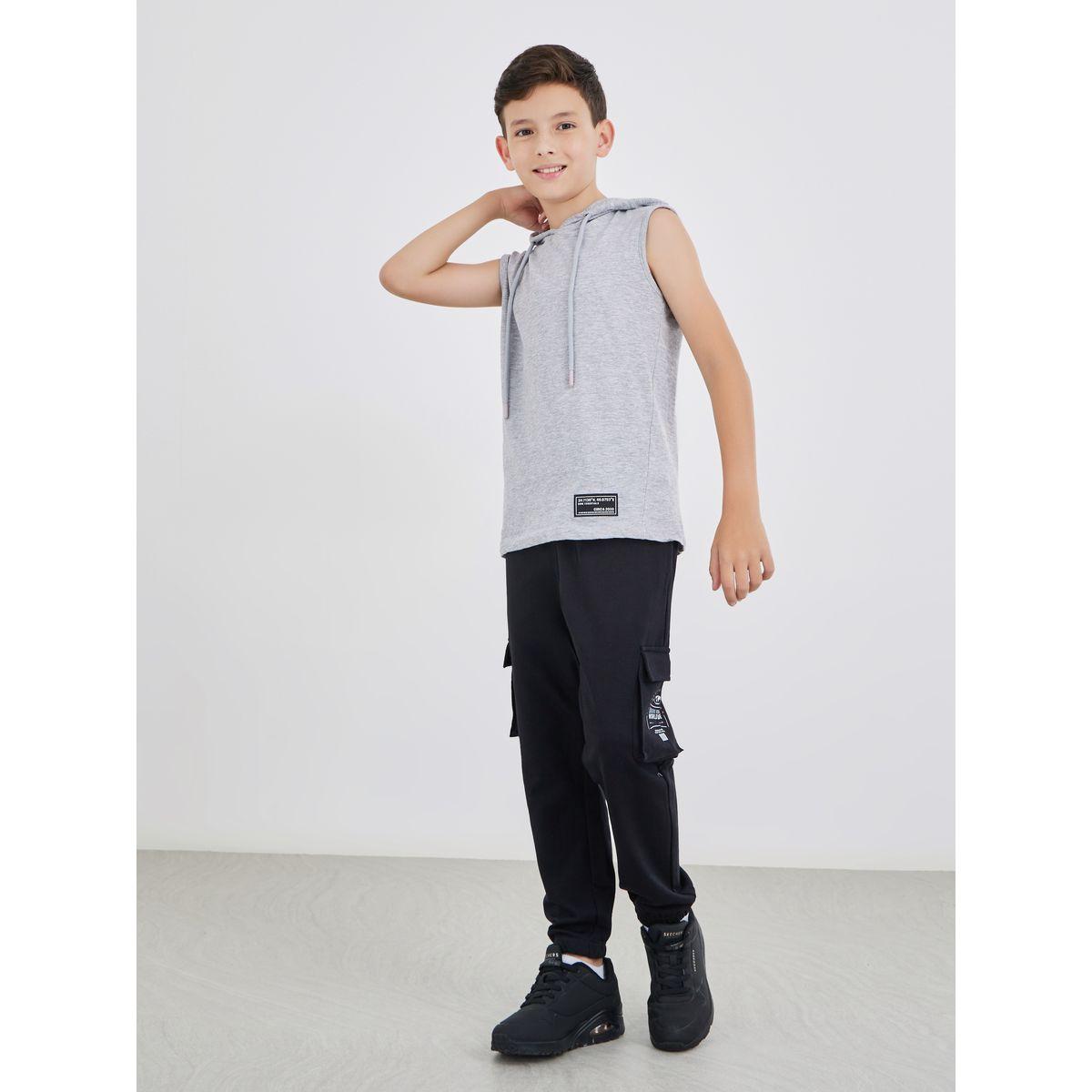 تيشيرت بدون أكمام وياقة هودي-boys-clothing-tshirtsandpolos-image-2
