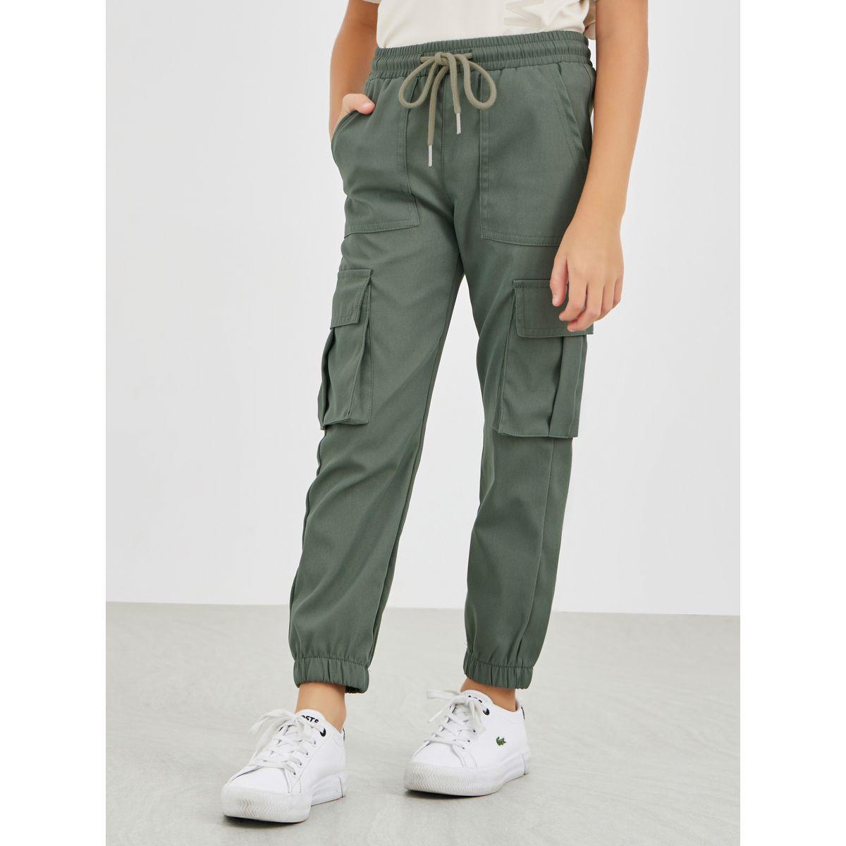 Styli Solid Cargo Pants with Drawstring-boys-clothing-bottoms-trousers-image-1