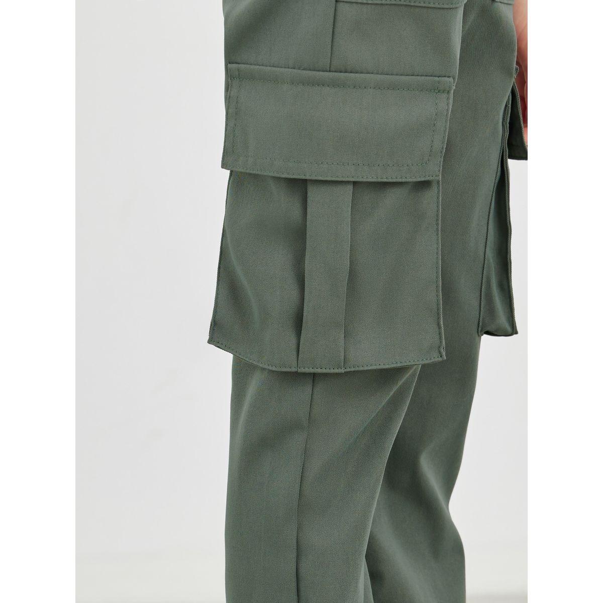 Styli Solid Cargo Pants with Drawstring-boys-clothing-bottoms-trousers-image-3