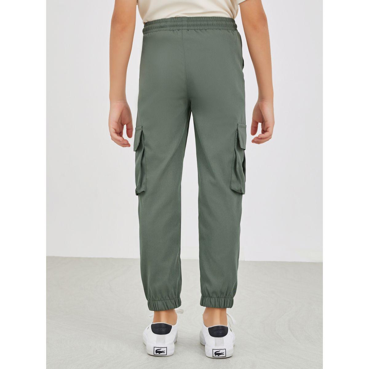 Styli Solid Cargo Pants with Drawstring-boys-clothing-bottoms-trousers-image-4