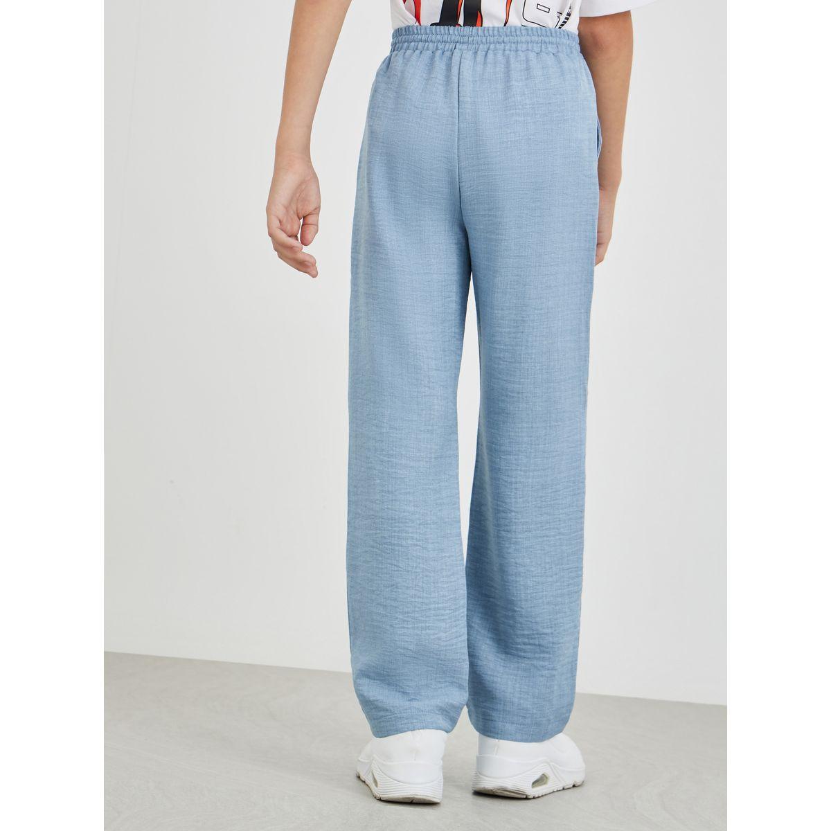 Styli Regular Fit Linen Pants with Drawstring-boys-clothing-bottoms-trousers-image-4