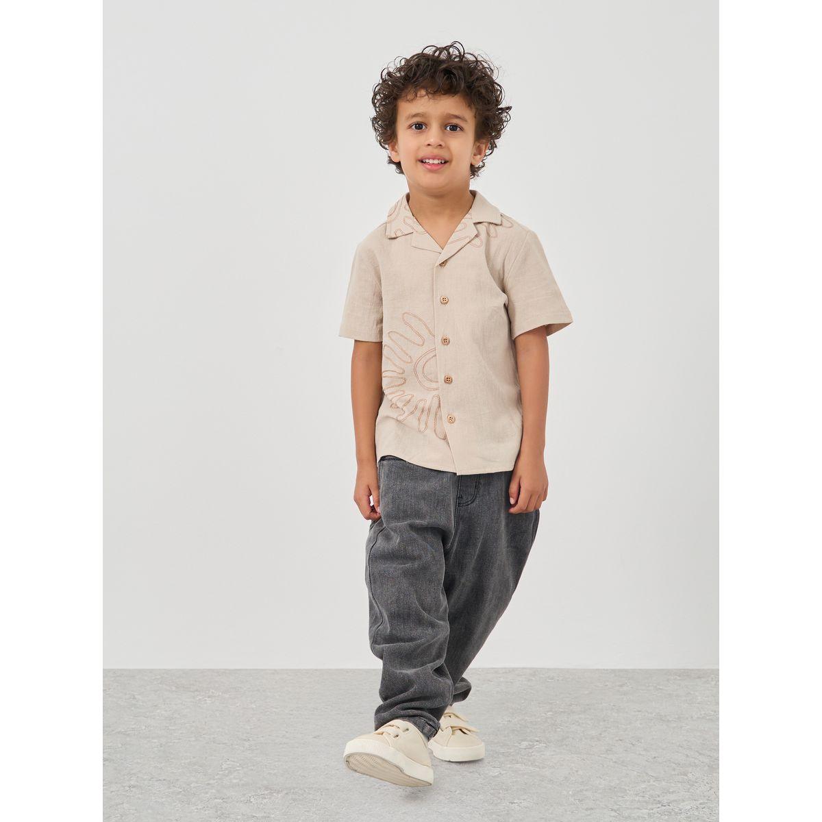 Styli Embroidered Resort Collar Short Sleeve Shirt-boys-clothing-shirts-image-2