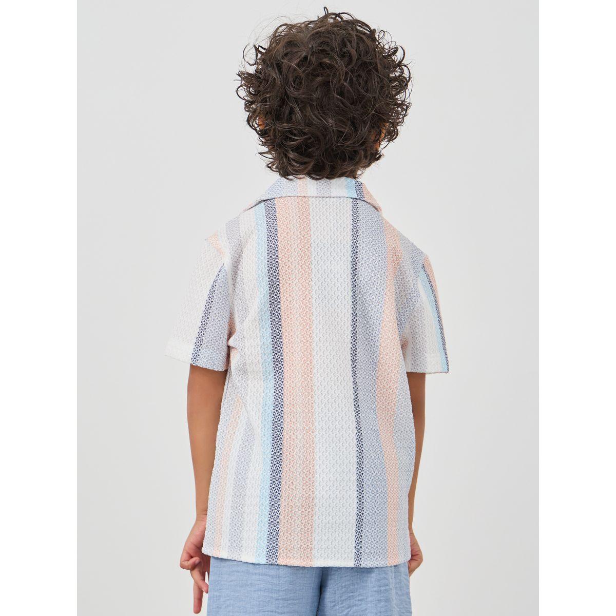 قميص مخطط بأكمام قصيرة وأزرار-boys-clothing-shirts-image-4