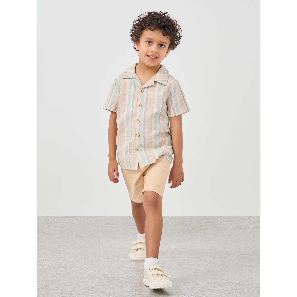 Styli Striped Buttoned Short Sleeve Shirt-boys-clothing-shirts-image-2