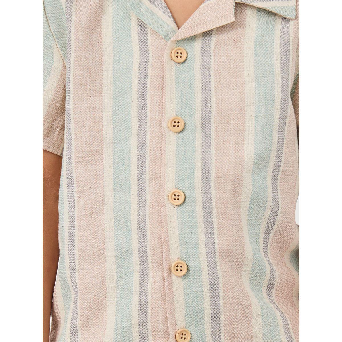 قميص مخطط بأكمام قصيرة وأزرار-boys-clothing-shirts-image-3