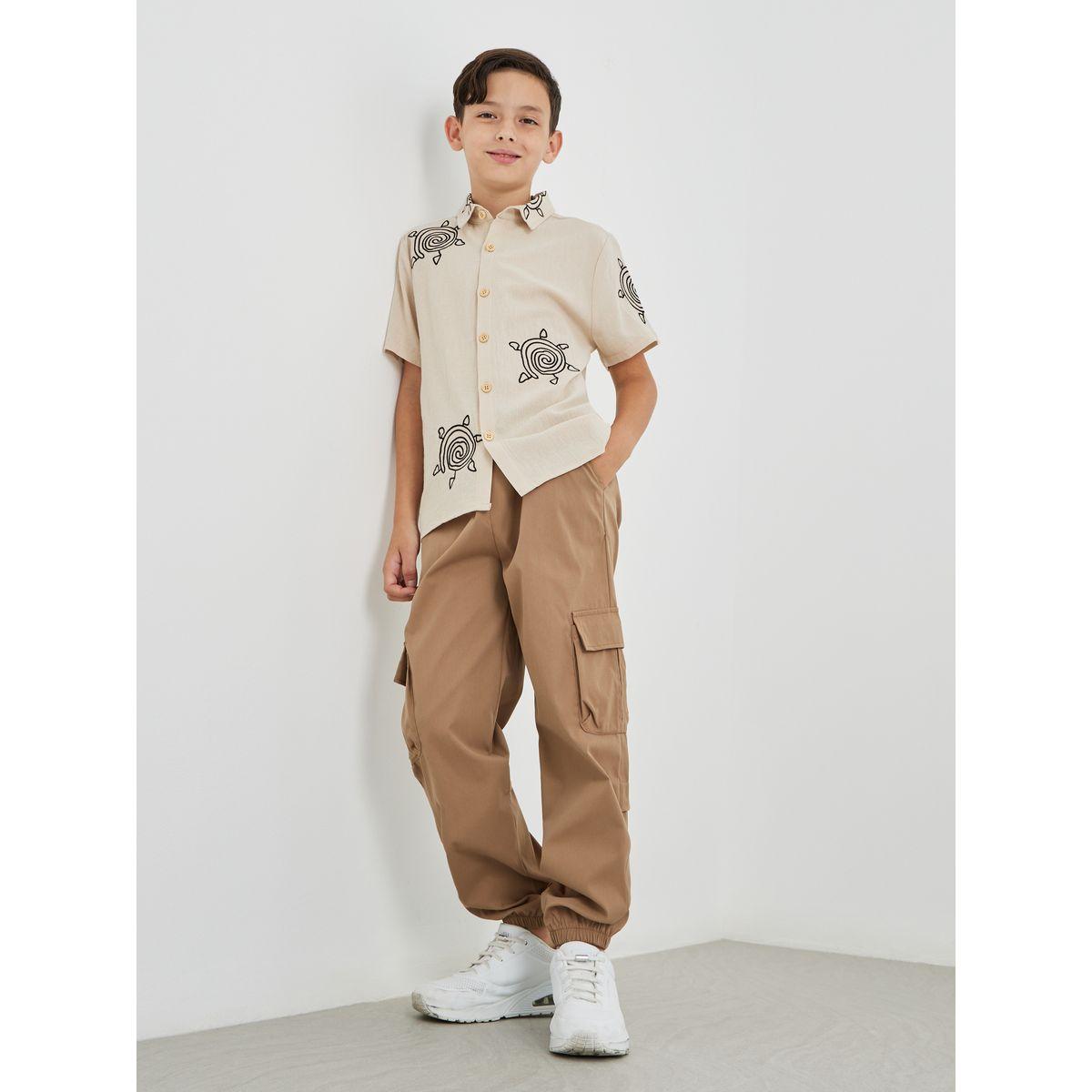 Styli Embroidered Collared Short Sleeve Shirt-boys-clothing-shirts-image-2