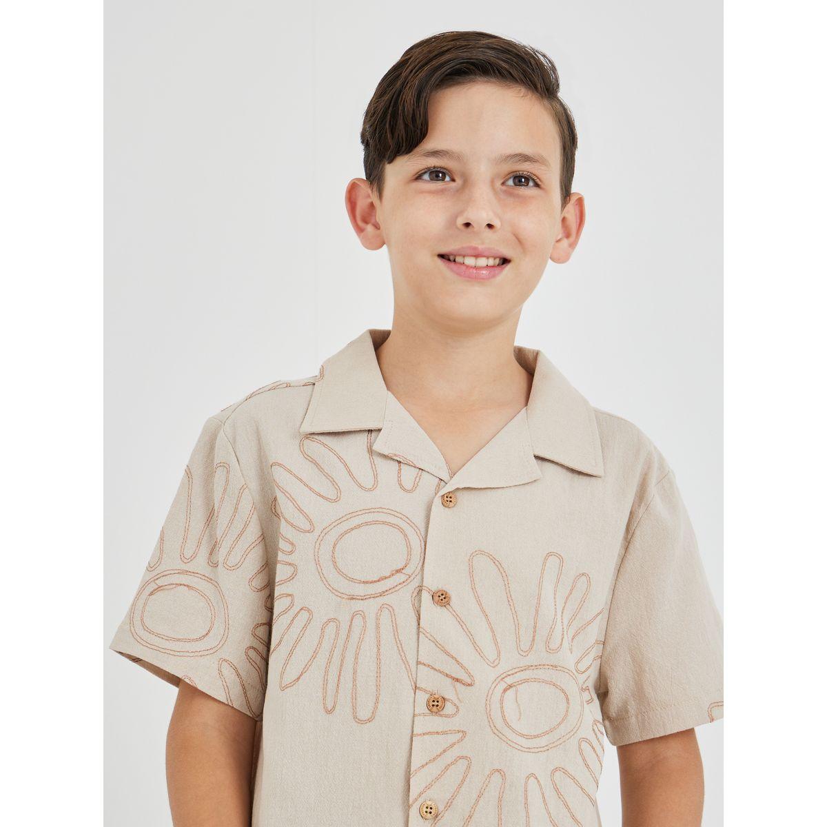 Styli Embroidered Resort Collar Short Sleeve Shirt-boys-clothing-shirts-image-3