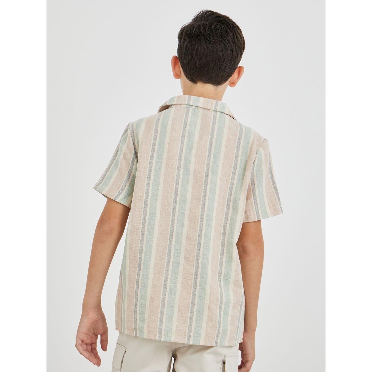 Styli Striped Buttoned Short Sleeve Shirt-boys-clothing-shirts-image-4