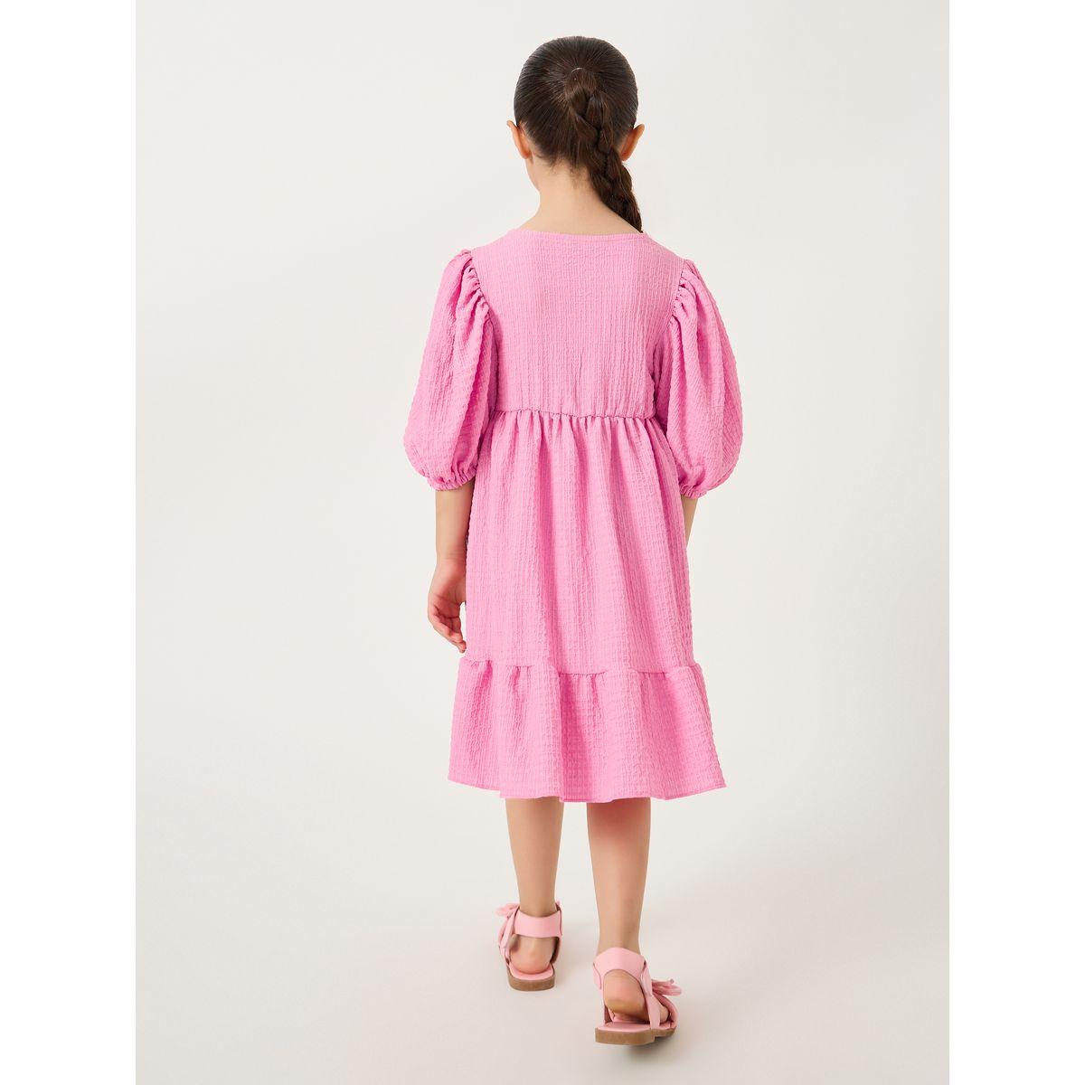 فستان بأكمام منفوخة وأزرار غلق-girls-clothing-dressesandjumpsuits-image-4