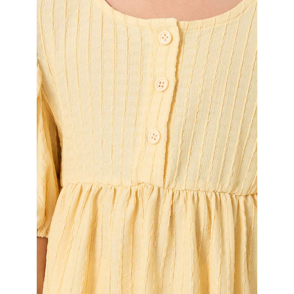 فستان بأكمام منفوخة وأزرار غلق-girls-clothing-dressesandjumpsuits-image-3