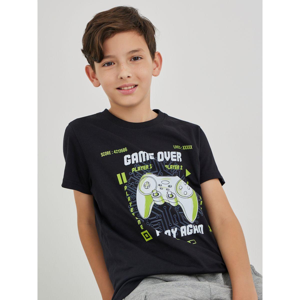 تيشيرت بياقة دائرية وطبعة جرافيك-boys-clothing-tshirtsandpolos-image-1