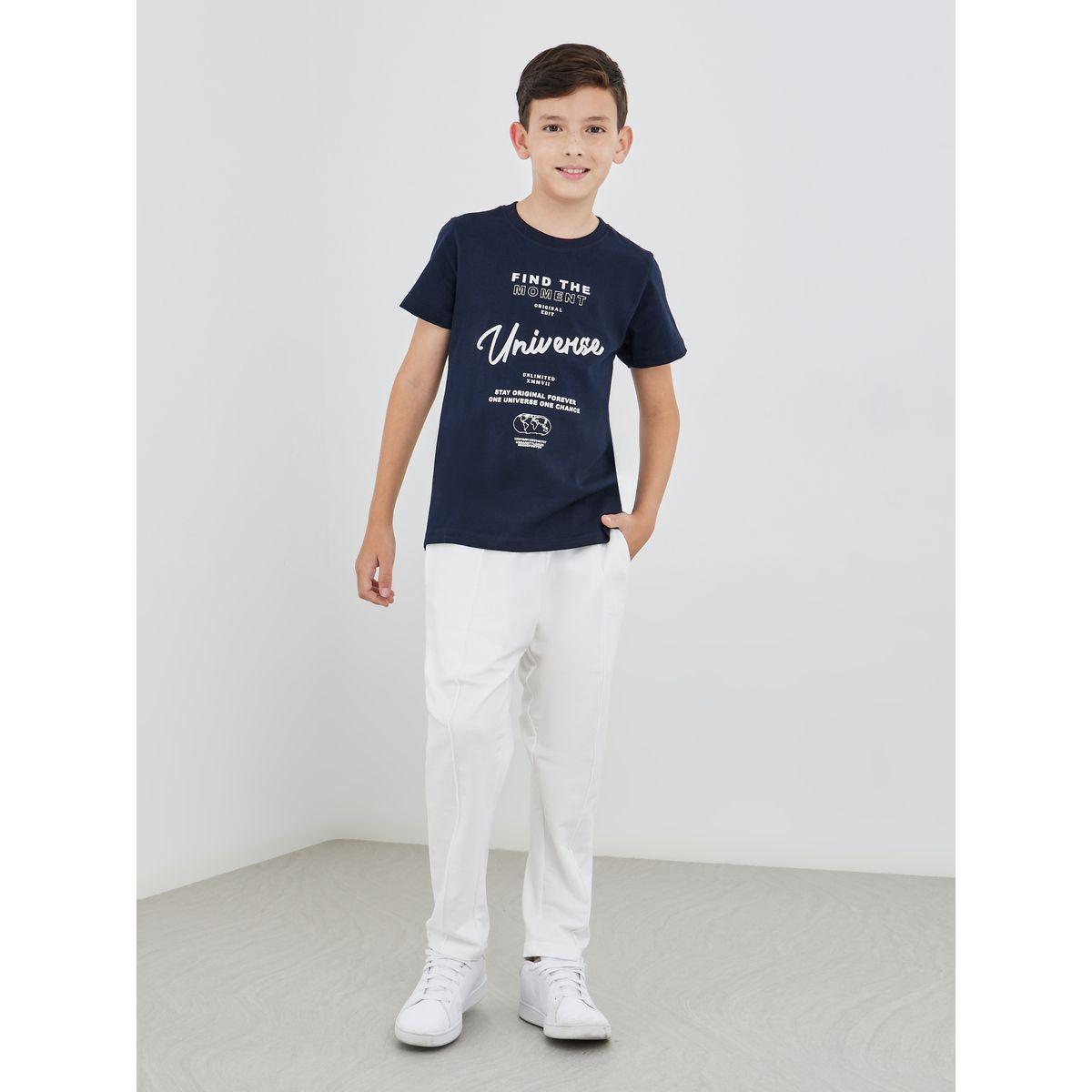 Styli Slogan Print Round Neck T-Shirt-boys-clothing-tshirtsandpolos-image-2