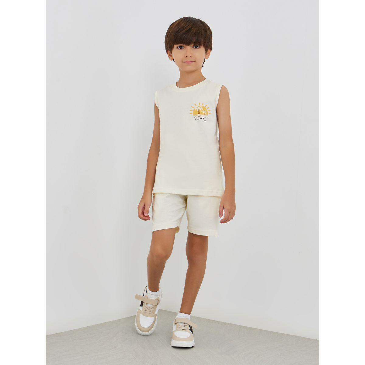 Styli Graphic Print Sleeveless T-Shirt and Shorts Set-boys-clothing-setsandcoords-image-1