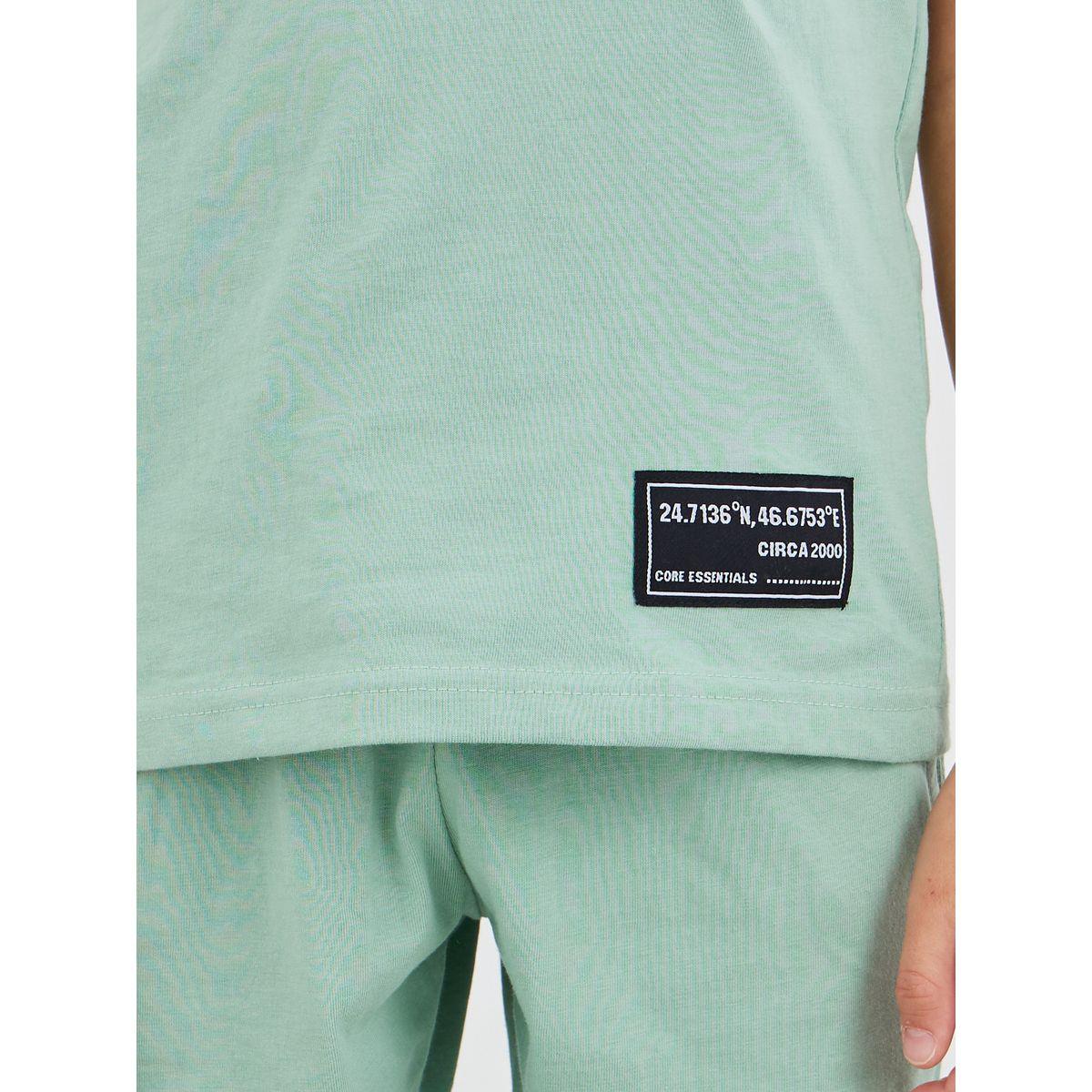Styli Solid Badge Detail Sleeveless T-Shirt and Shorts Set-boys-clothing-setsandcoords-image-3
