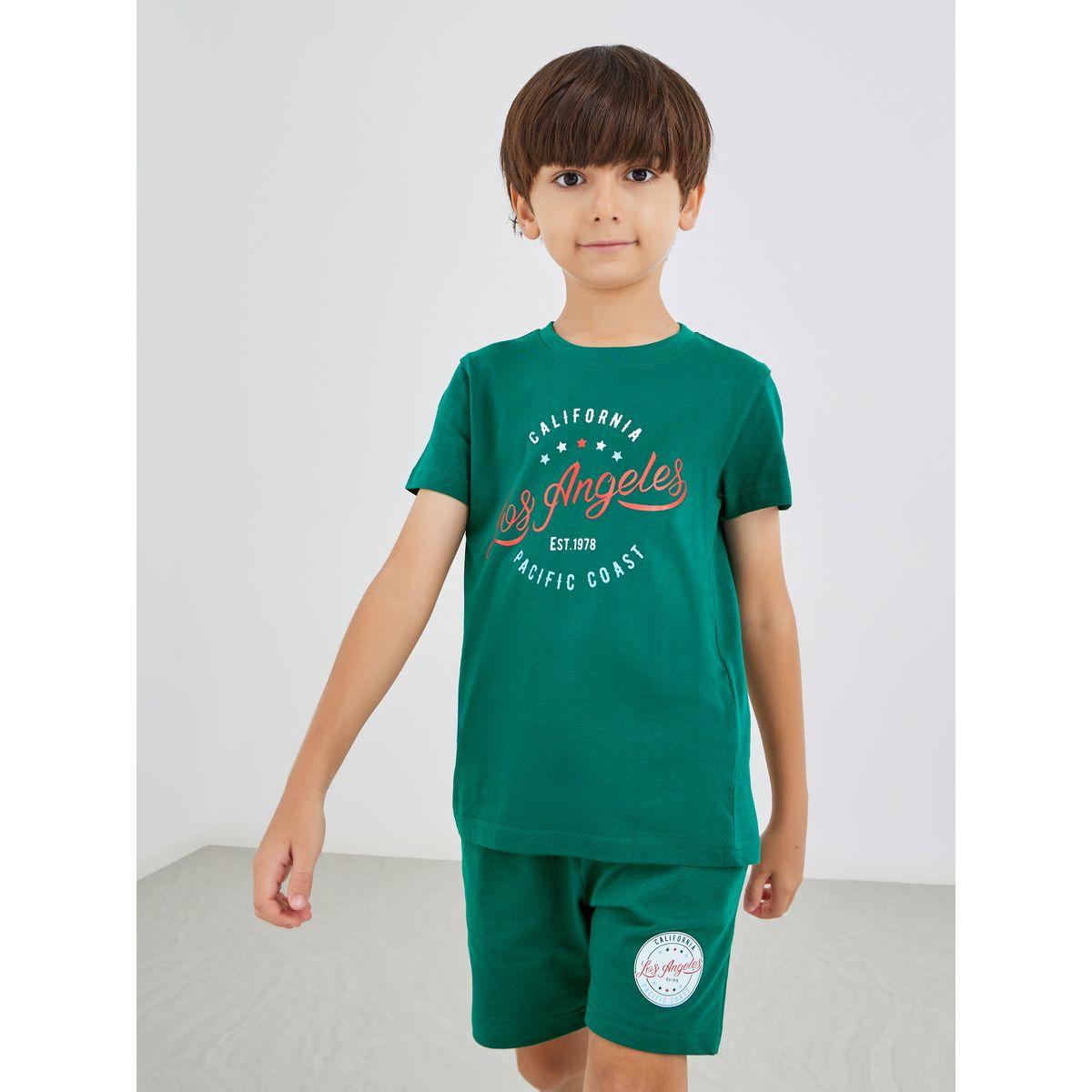 مجموعة من شورت وتيشيرت بطبعة كتابة-boys-clothing-setsandcoords-image-2