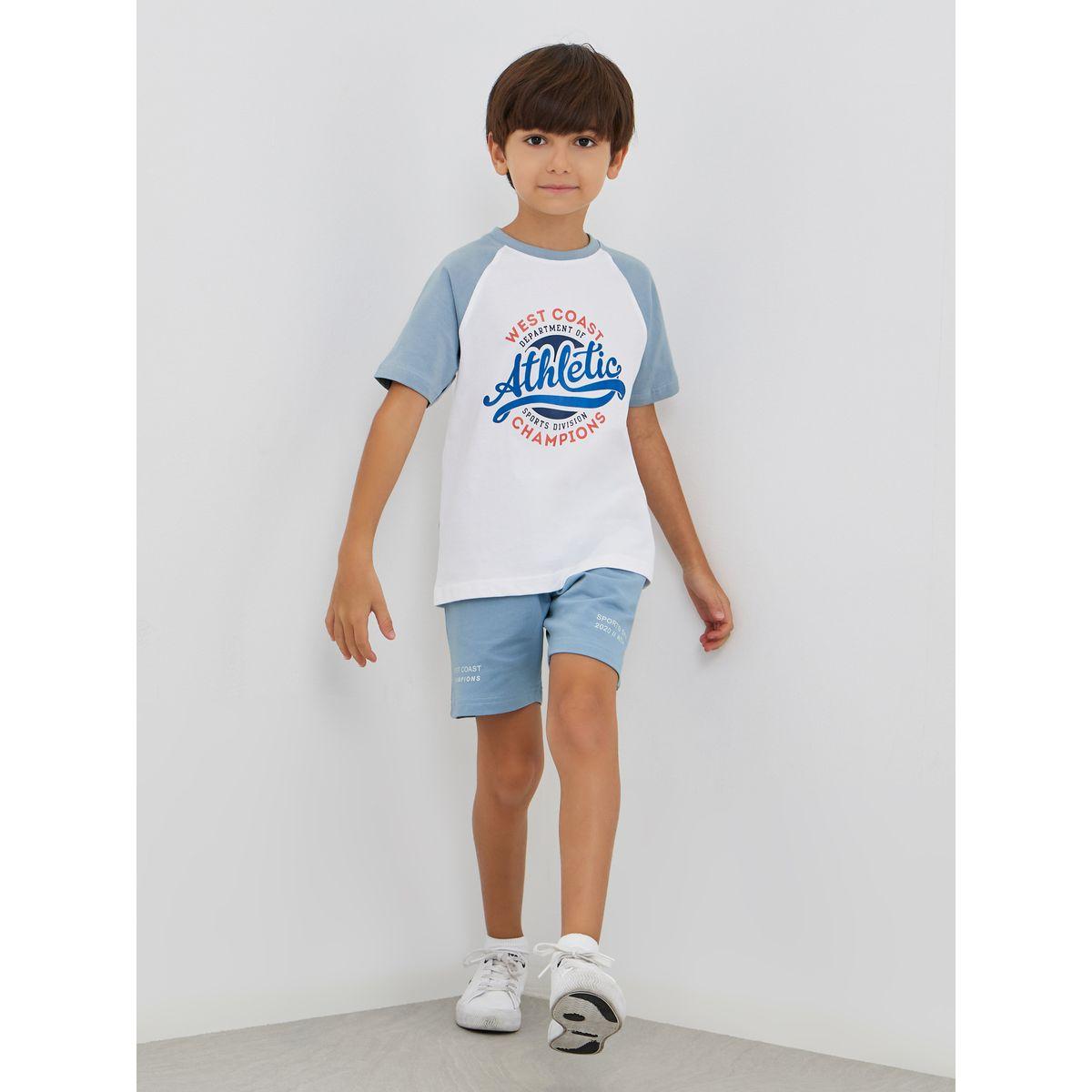 مجموعة من شورت وتيشيرت بأكمام ريجلان-boys-clothing-setsandcoords-image-1