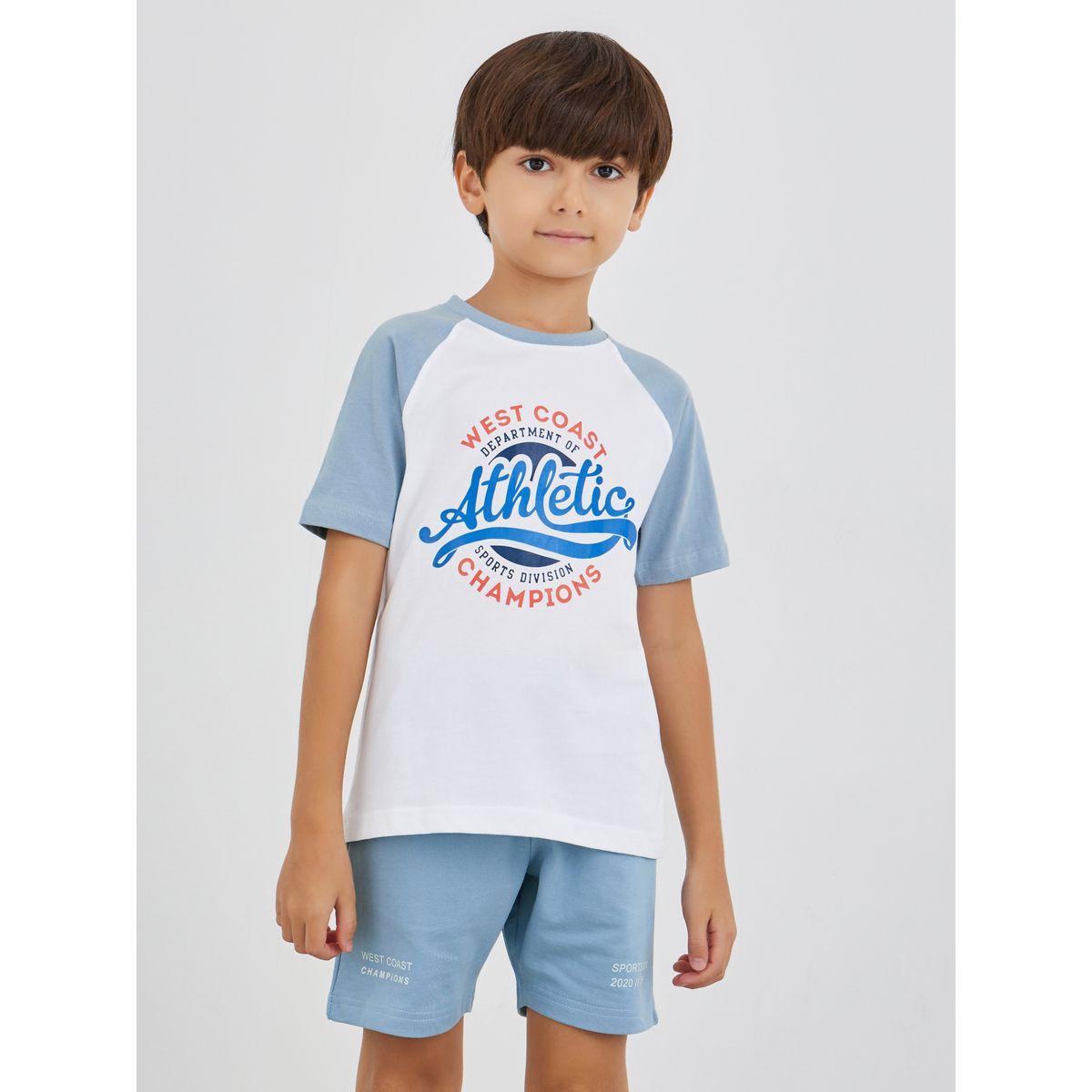 مجموعة من شورت وتيشيرت بأكمام ريجلان-boys-clothing-setsandcoords-image-2