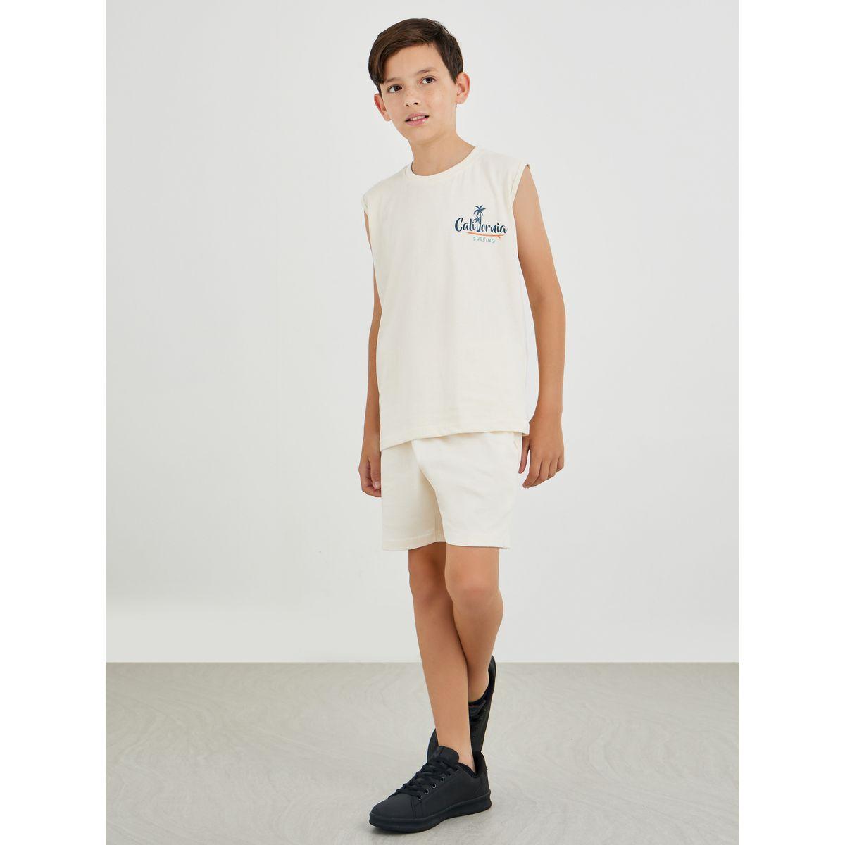 مجموعة من شورت وتيشيرت كت بطبعة كتابة-boys-clothing-setsandcoords-image-1