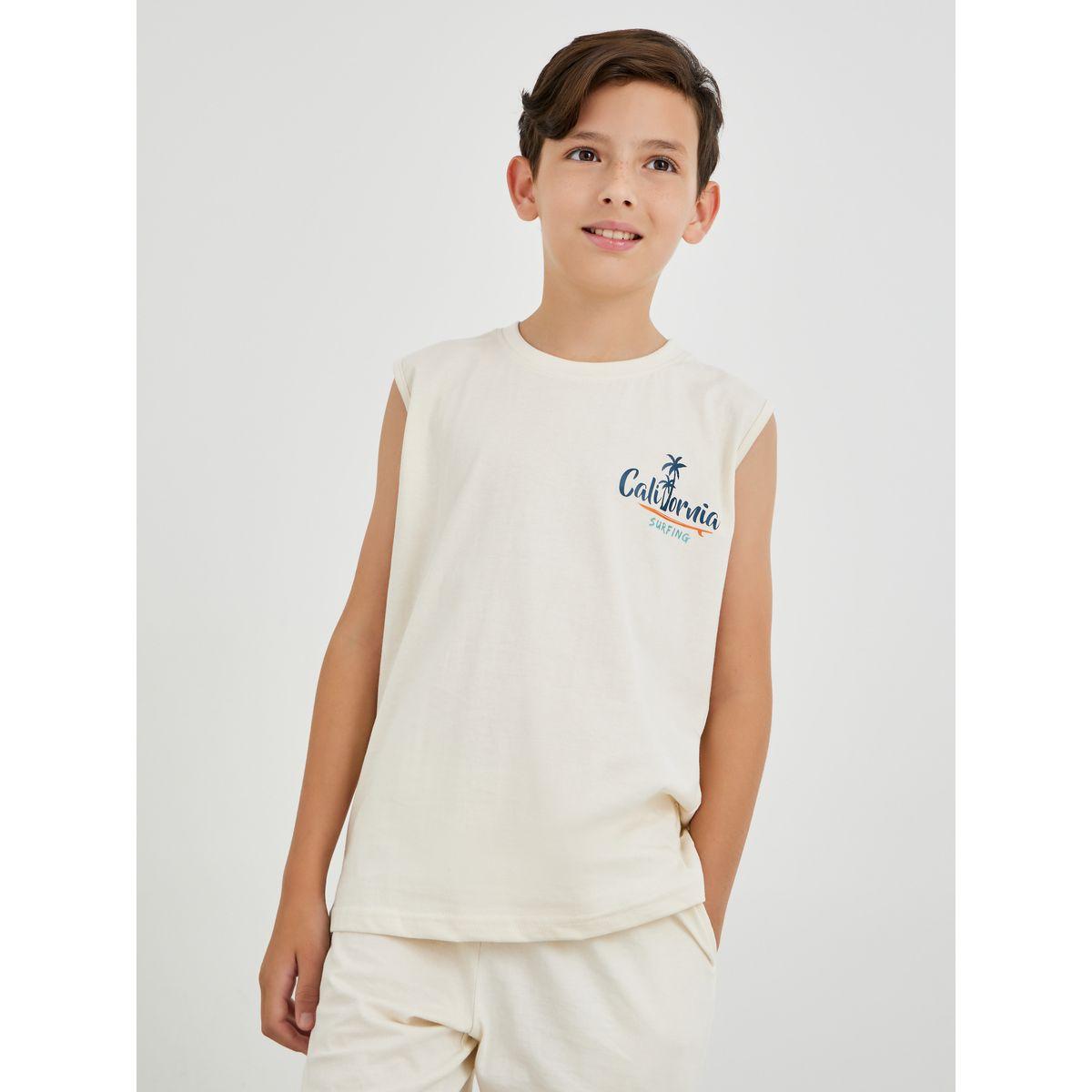 مجموعة من شورت وتيشيرت كت بطبعة كتابة-boys-clothing-setsandcoords-image-2