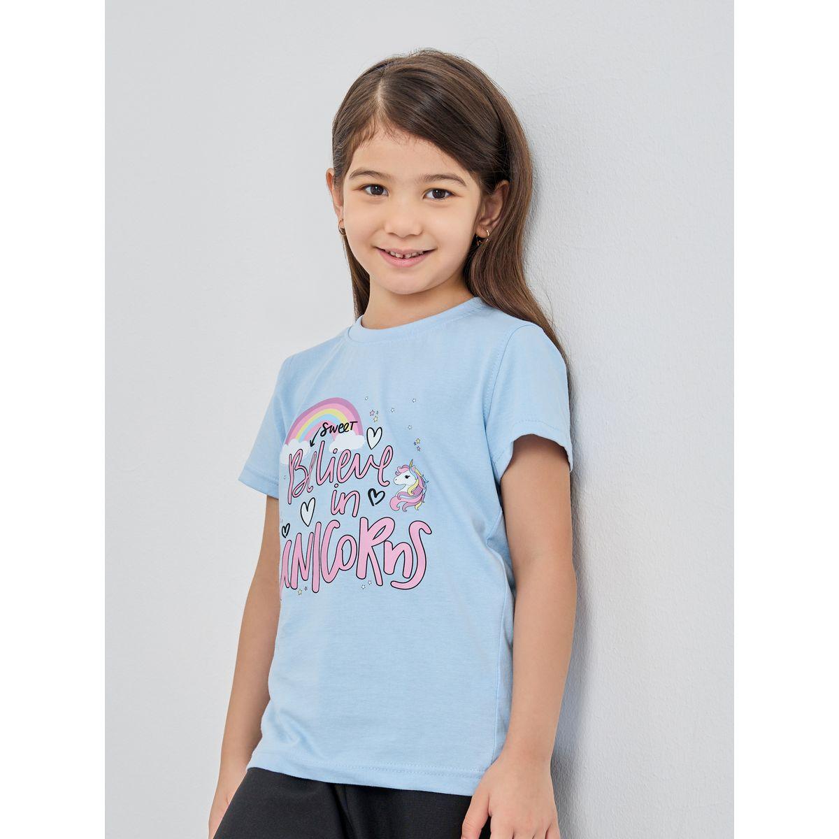 Styli Graphic Print Round Neck T-Shirt-girls-clothing-tshirts-image-1