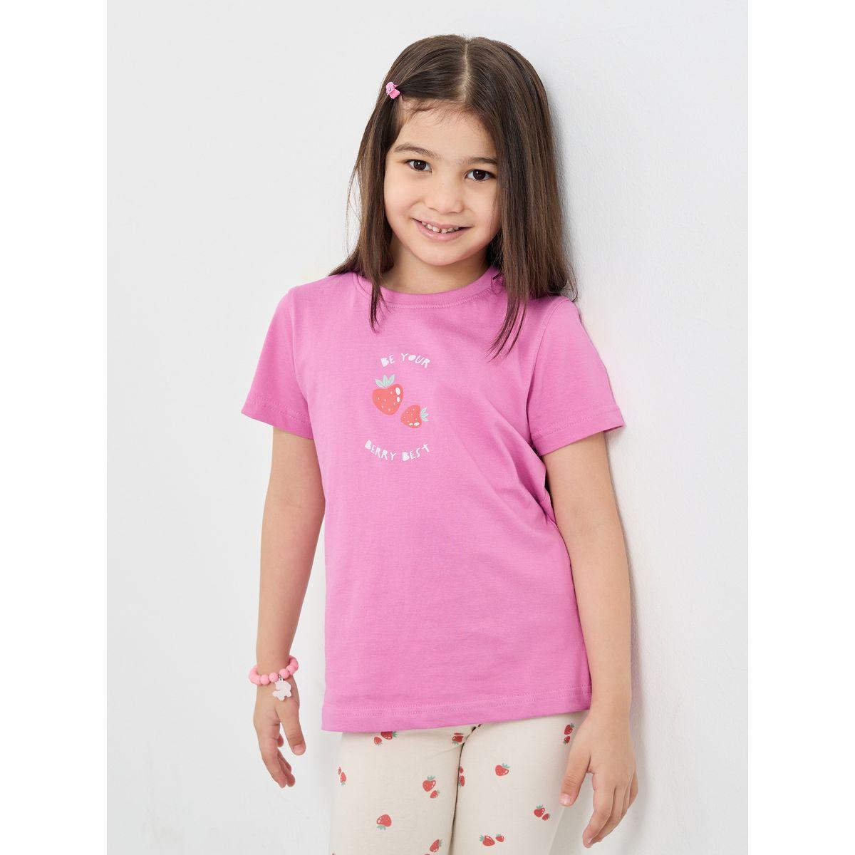 Styli Graphic Print Round Neck T-Shirt-girls-clothing-tshirts-image-1