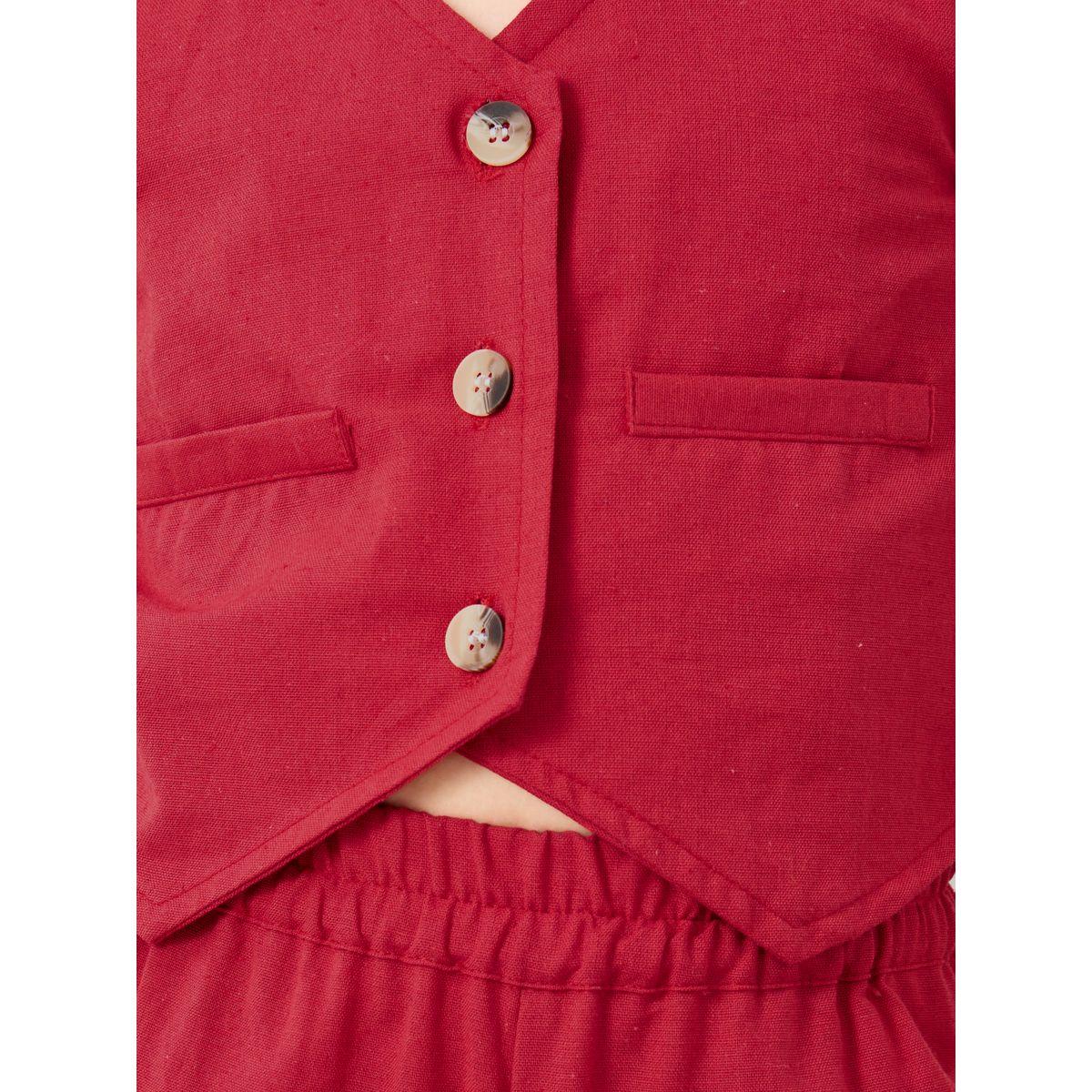 طقم من بنطال وبلوزة بتفاصيل أزرار-girls-clothing-setsandcoords-image-3