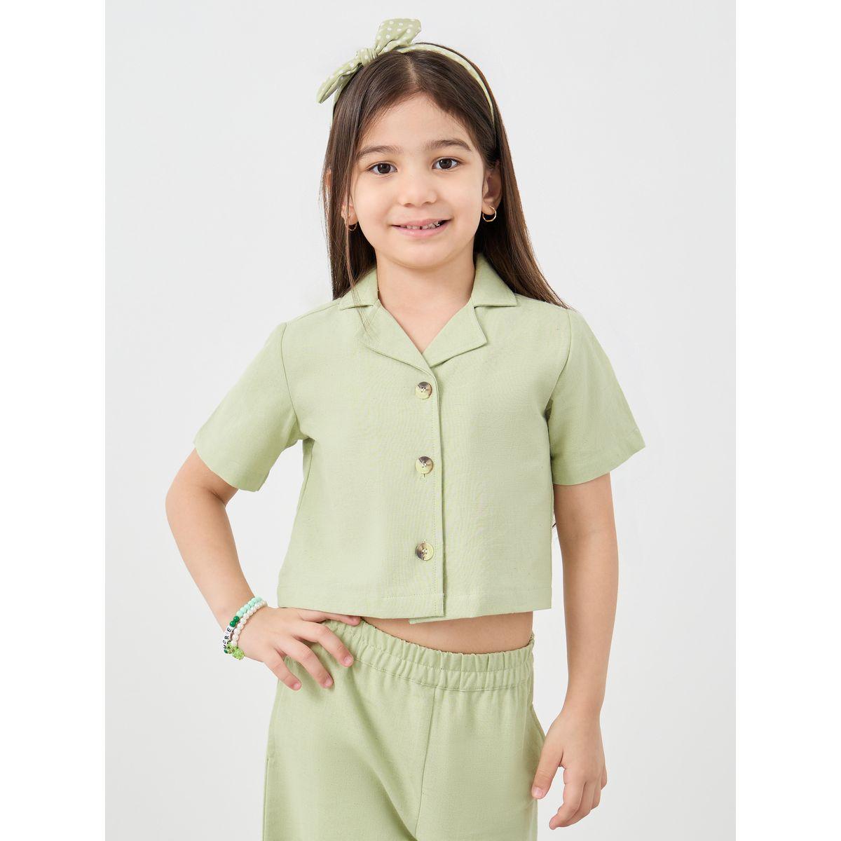 Styli Buttoned Short Sleeve Blouse and Pants Co-Ords-girls-clothing-setsandcoords-image-2