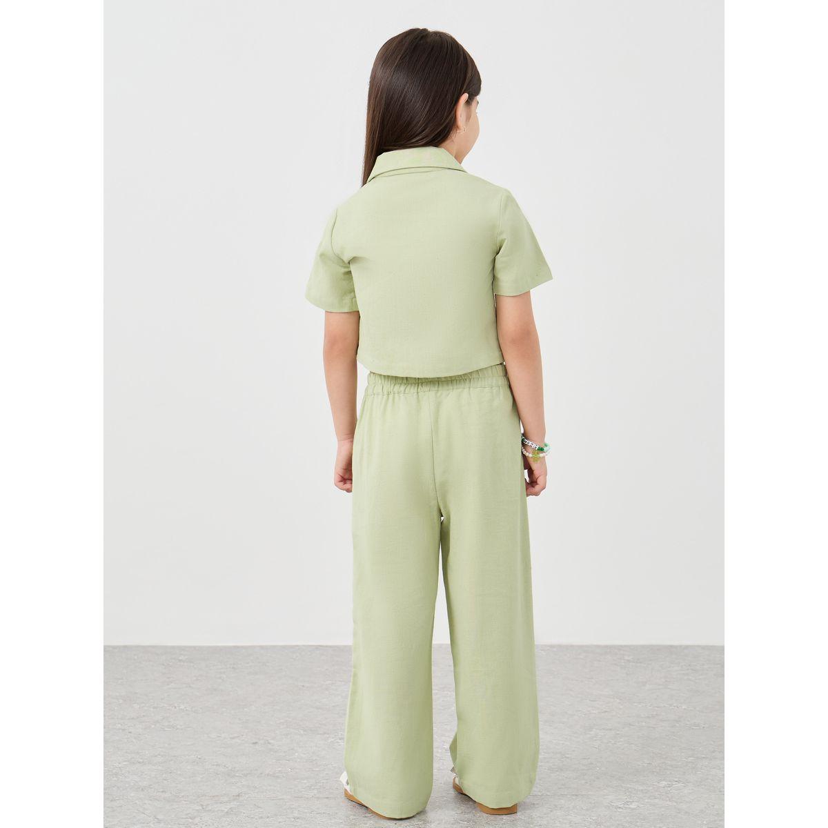 Styli Buttoned Short Sleeve Blouse and Pants Co-Ords-girls-clothing-setsandcoords-image-5