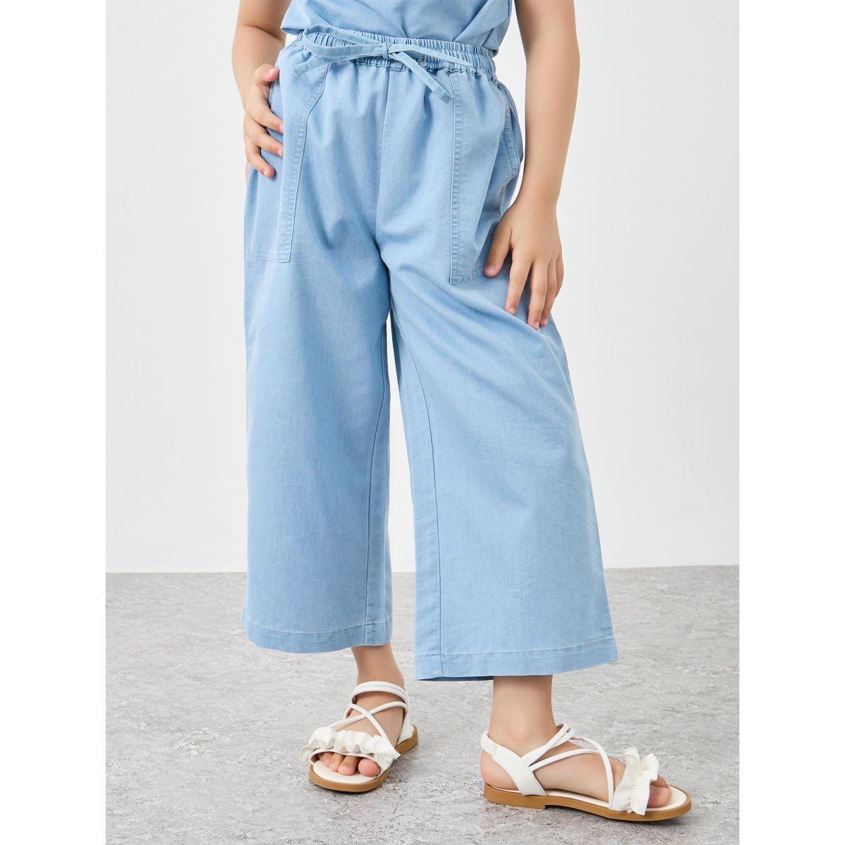 Styli Ruffled Edge Denim Top and Pants Set-girls-clothing-setsandcoords-image-5