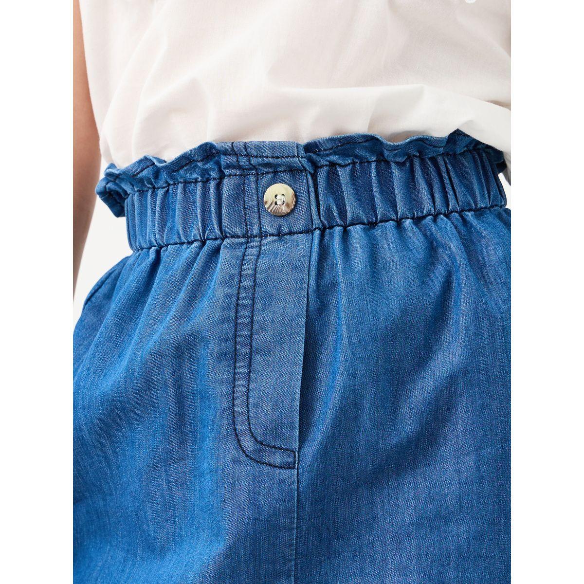 تنورة قصيرة بنسيج دنيم وخصر مطاطي-girls-clothing-bottoms-skirts-image-3