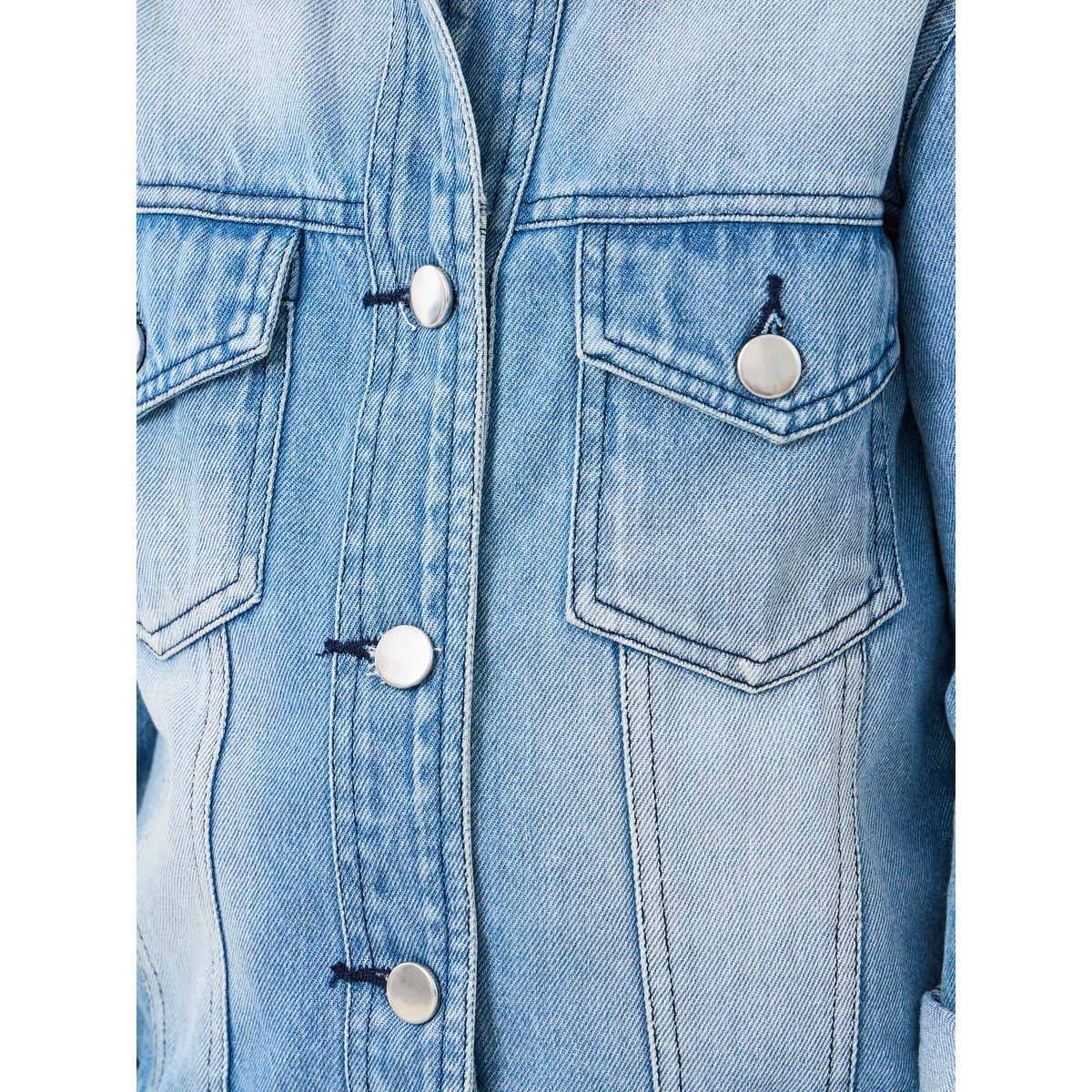 Styli Faded Denim Jacket with Flap Pocket-girls-clothing-jacketsandcoats-image-4