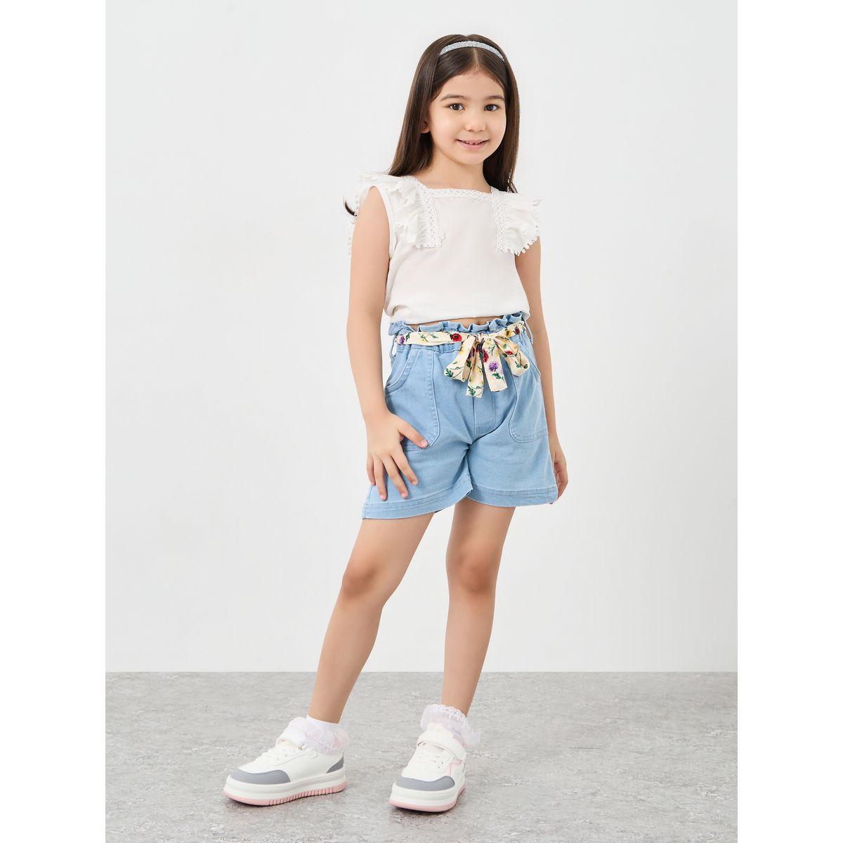 شورت بنسيج دنيم-girls-clothing-bottoms-shorts-image-2