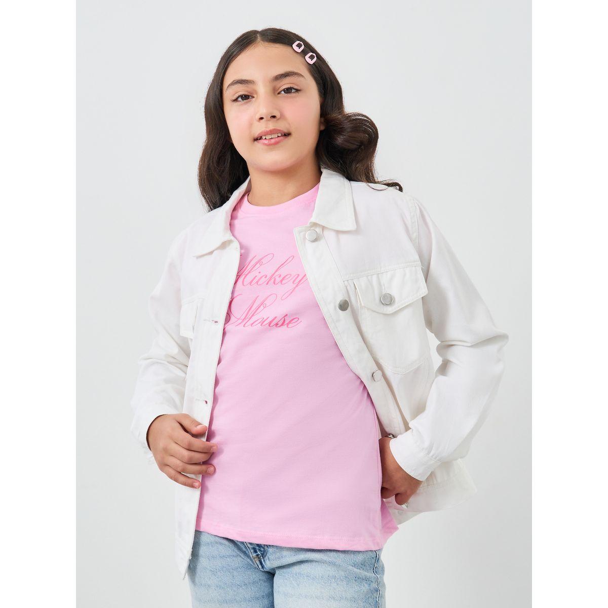 Styli White Cotton Denim Jacket with Flap Pocker-girls-clothing-jacketsandcoats-image-1