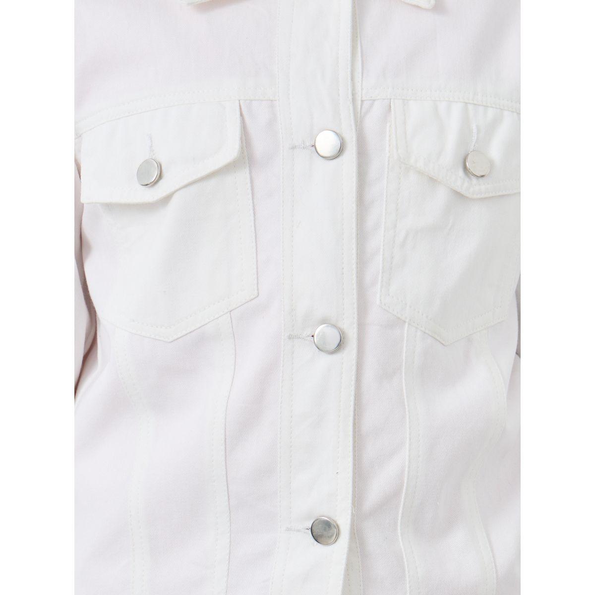Styli White Cotton Denim Jacket with Flap Pocker-girls-clothing-jacketsandcoats-image-4