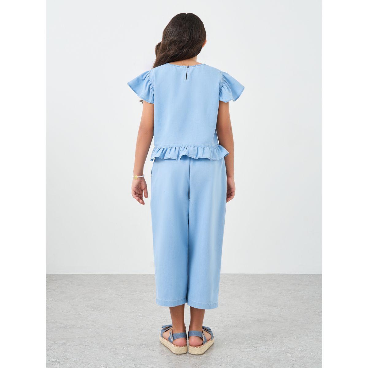 Styli Ruffled Hem Top and Culottes Set-girls-clothing-setsandcoords-image-5