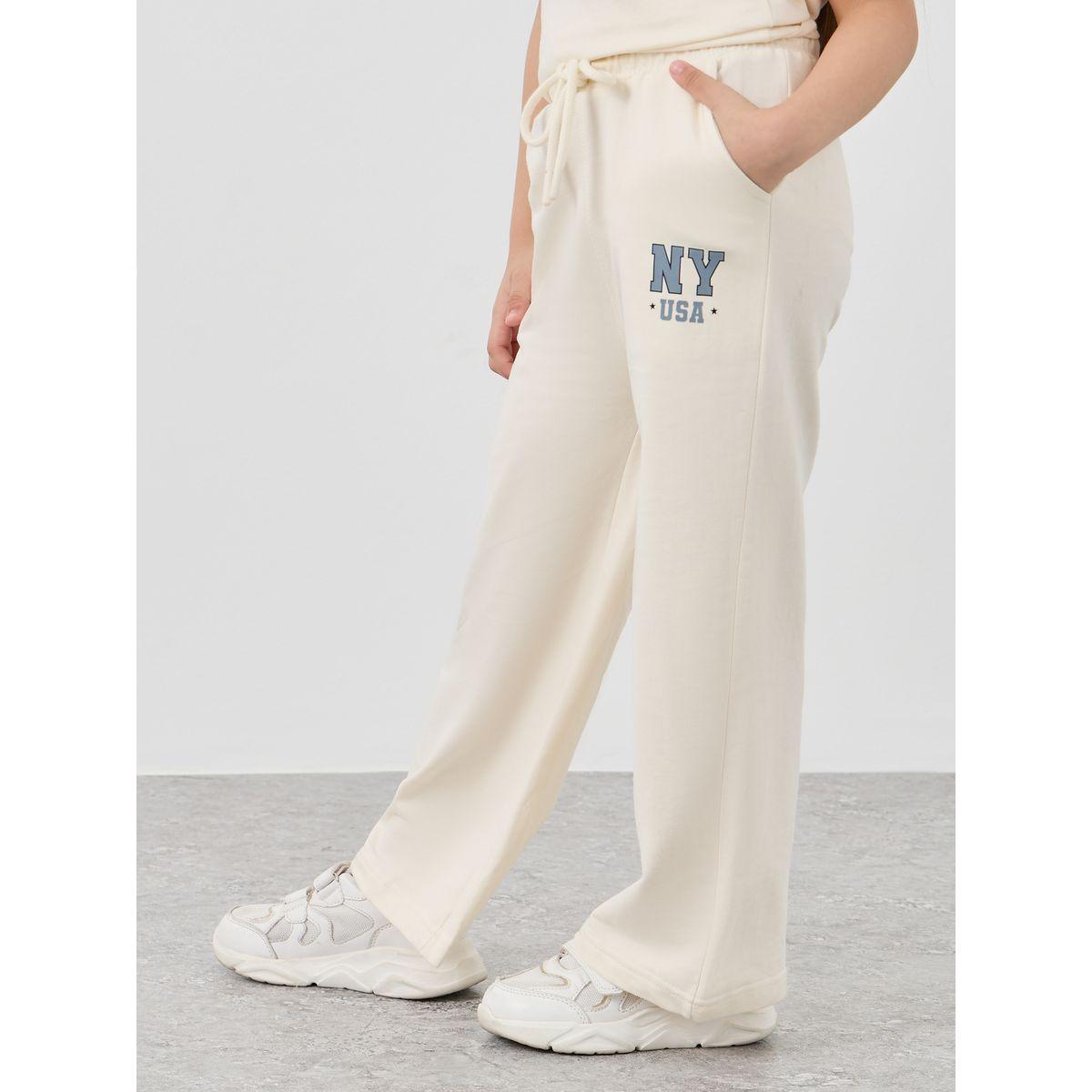 Styli Slogan Print T-Shirt and Wide Leg Joggers Set-girls-clothing-setsandcoords-image-5