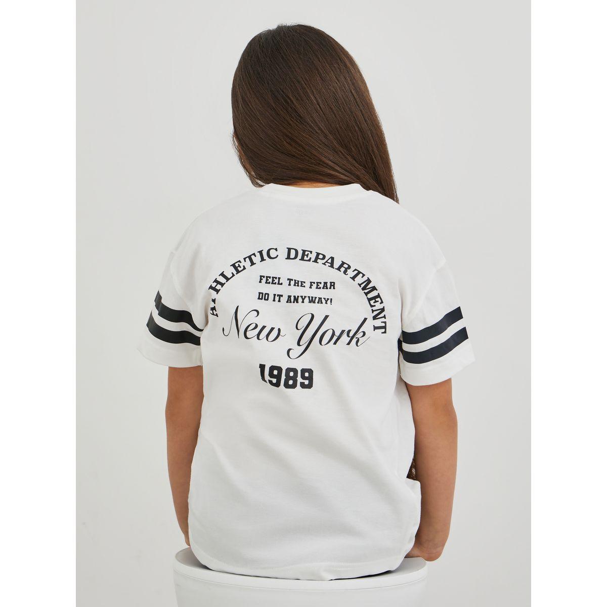 Styli Slogan Print Round Neck T-Shirt and Leggings Set-girls-clothing-setsandcoords-image-1