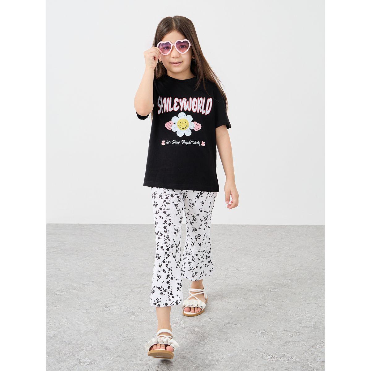 Styli All-Over Print Fit and Flare Leggings-girls-clothing-bottoms-leggings-image-2