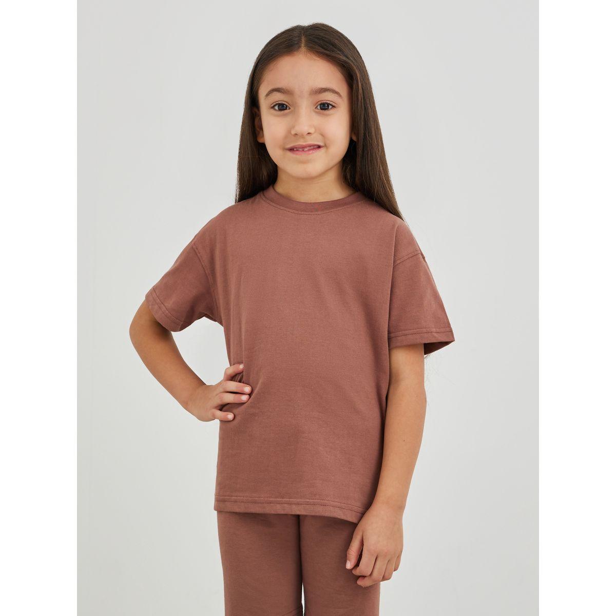 Styli Solid Oversized T-Shirt with Cycle Shorts Set-girls-clothing-setsandcoords-image-2