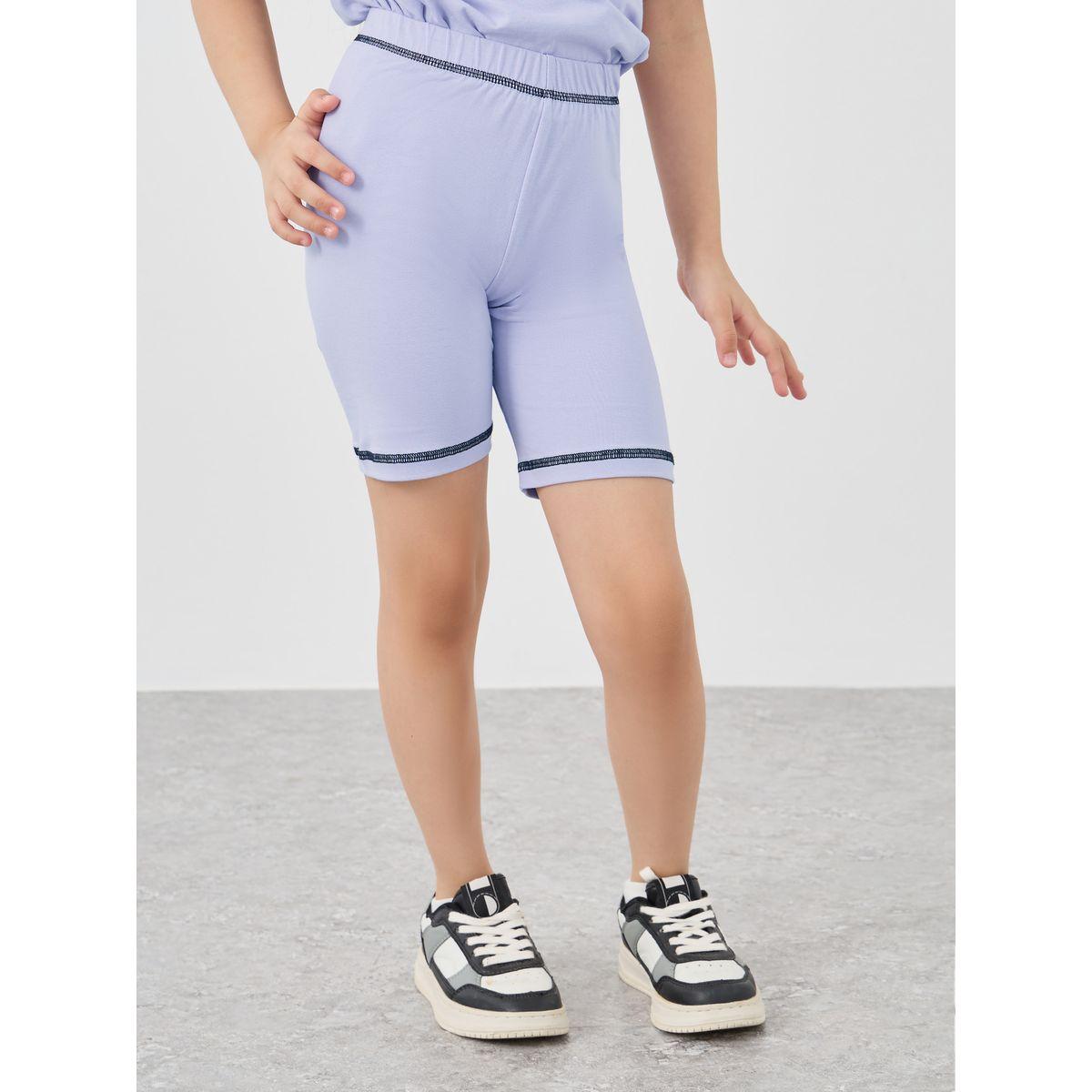 مجموعة من شورت وتيشيرت فضفاض مزين بشارة-girls-clothing-setsandcoords-image-4