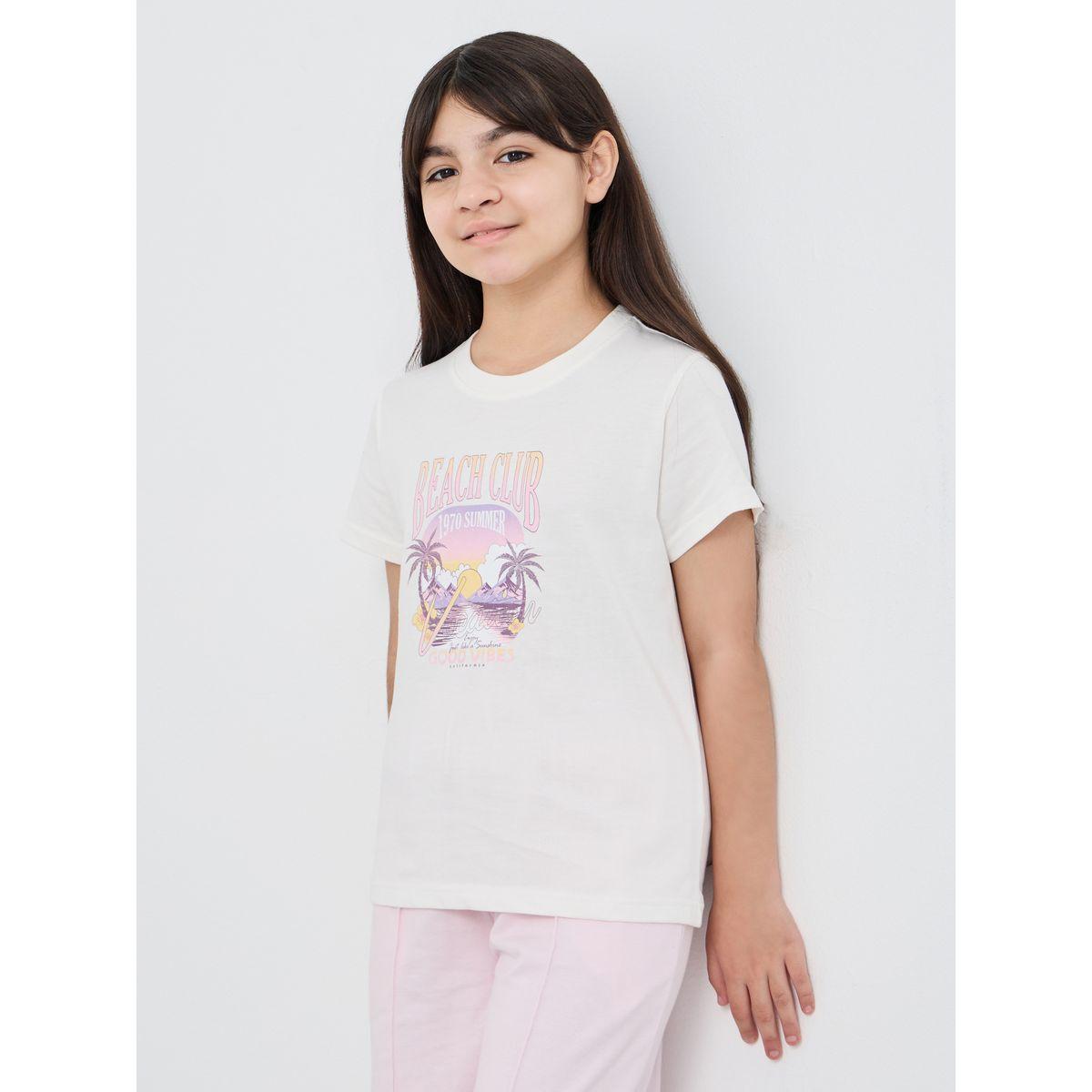 Styli Graphic Print Round Neck T-Shirt-girls-clothing-tshirts-image-1