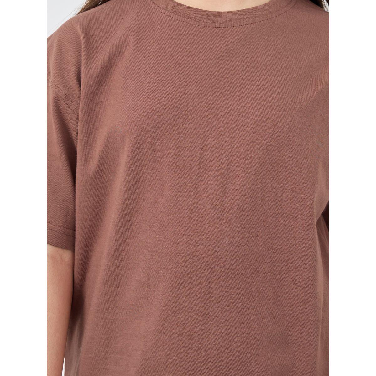 Styli Solid Oversized T-Shirt with Cycle Shorts Set-girls-clothing-setsandcoords-image-4