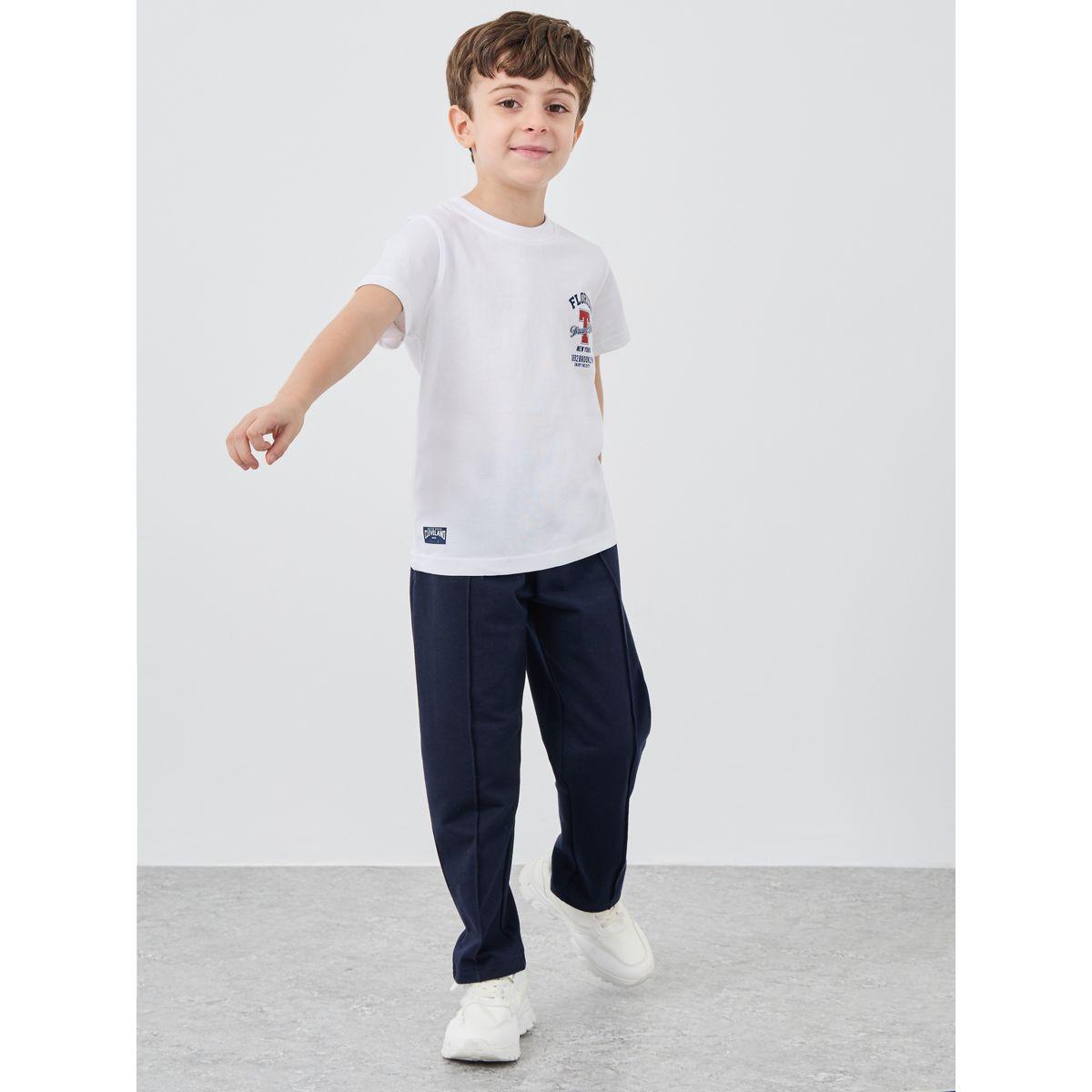 Styli Boys Blue Solid Pin Tuck Joggers with Drawstring-boys-clothing-bottoms-joggersandtrackpants-image-1