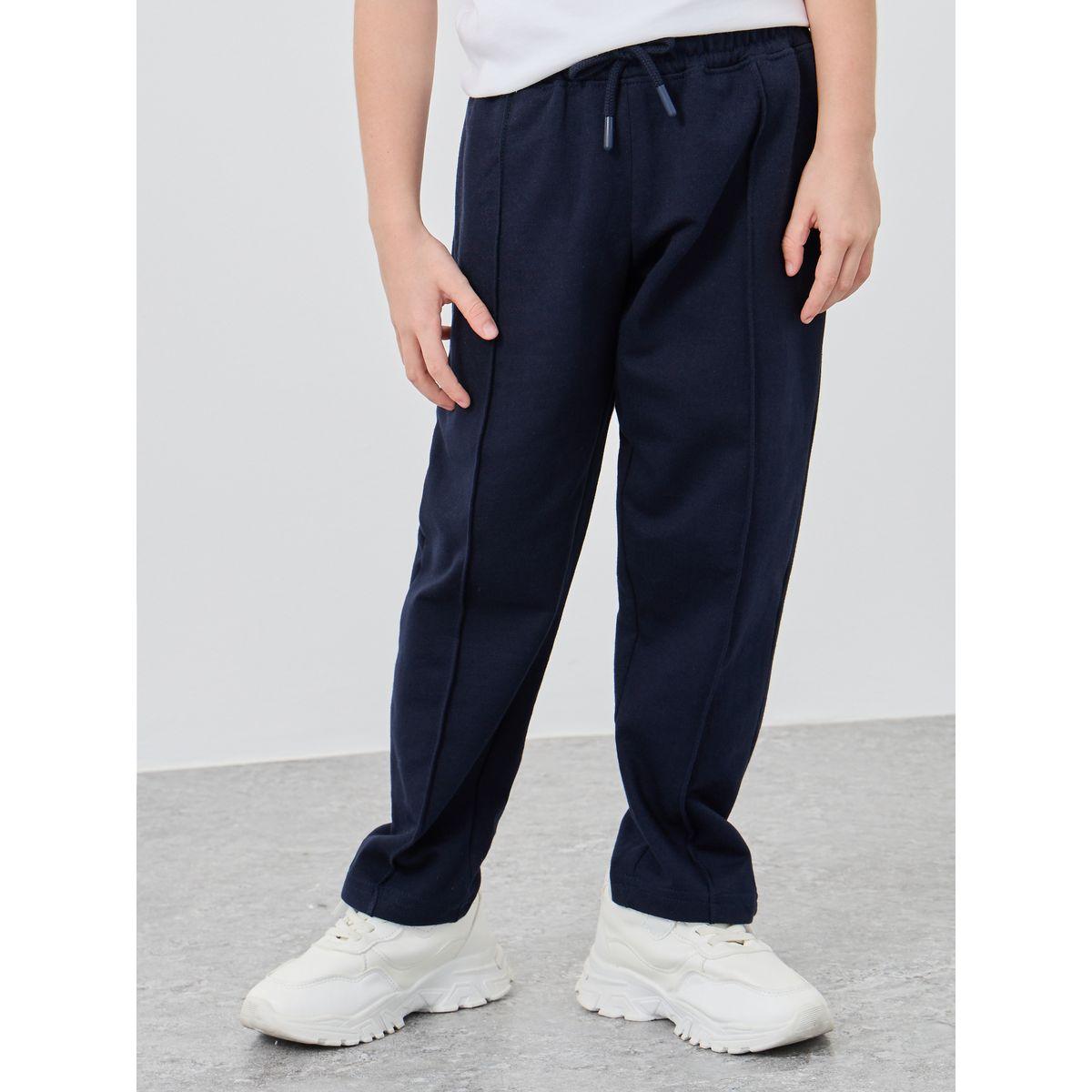 Styli Boys Blue Solid Pin Tuck Joggers with Drawstring-boys-clothing-bottoms-joggersandtrackpants-image-2