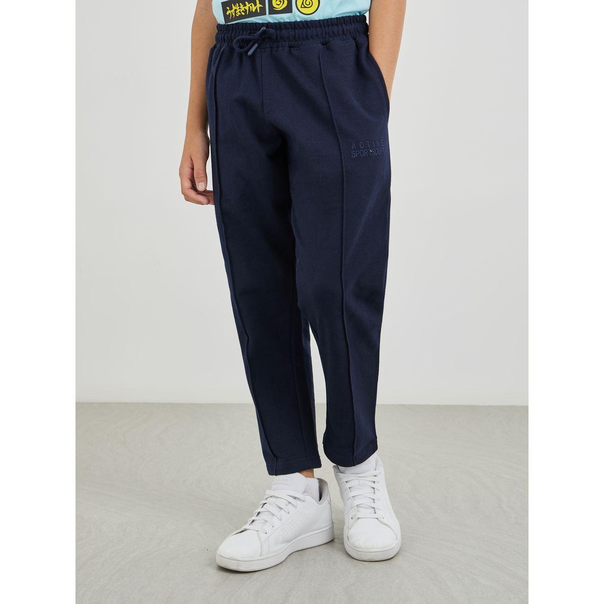 Styli Regular Fit Joggers with Pintuck Detail-boys-clothing-bottoms-joggersandtrackpants-image-1